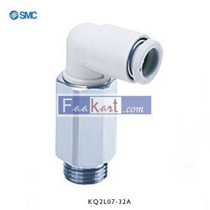 Picture of KQ2L01-32A   SMC Threaded-to-Tube Elbow Connector UNF 10-32 to Push In 1/8 in, KQ2 Series