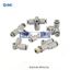 Picture of KQ2L06-M5A(10)    SMC Threaded-to-Tube Elbow Connector M5 to Push In 6 mm, KQ2 Series, 1 MPa