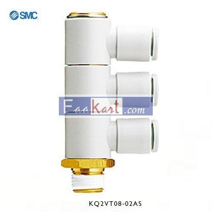 Picture of KQ2VT08-02AS    SMC Threaded-to-Tube Elbow Connector R 1/4 to Push In 8 mm, KQ2 Series