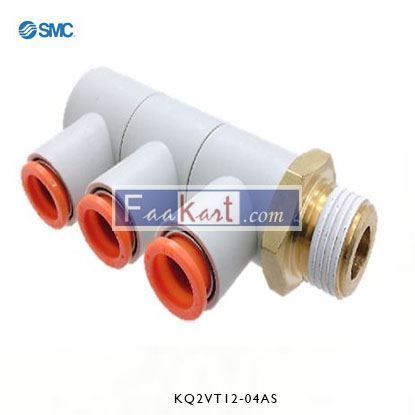 Picture of KQ2VT12-04AS     SMC Threaded-to-Tube Elbow Connector R 1/2 to Push In 8 mm, KQ2 Series, 1 MPa, 3 (Proof) MPa