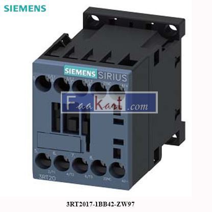 Picture of 3RT2017-1BB42-ZW97 Siemens power contactor