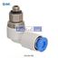 Picture of KSL06-M6    SMC Threaded-to-Tube Elbow Connector M6 to Push In 6 mm, KSL Series, 1 MPa, 3 (Proof) MPa