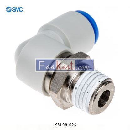 Picture of KSL08-02S       SMC Threaded-to-Tube Rotary Adapter, KS Series, 1 MPa