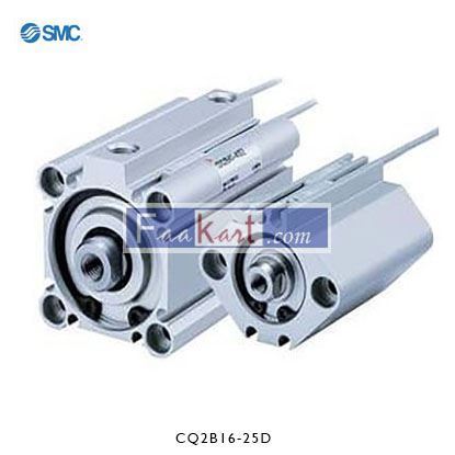 Picture of CQ2B16-25D  NewSMC Pneumatic Compact Cylinder 16mm Bore, 25mm Stroke, CQ2 Series, Double Acting