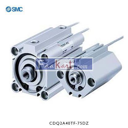 Picture of CDQ2A40TF-75DZ     NewSMC Pneumatic Compact Cylinder 40mm Bore, 75mm Stroke, CQ2 Series, Double Acting