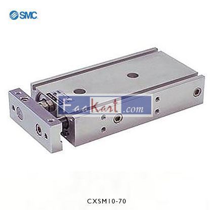 Picture of CXSM10-70     SMC Pneumatic Guided Cylinder 10mm Bore, 70mm Stroke, CXS Series, Double Acting