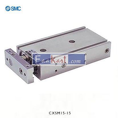 Picture of CXSM15-15     SMC Pneumatic Guided Cylinder 15mm Bore, 15mm Stroke, CXS Series, Double Acting