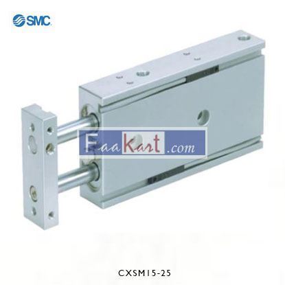 Picture of CXSM15-25    SMC Pneumatic Guided Cylinder 15mm Bore, 25mm Stroke, CXS Series