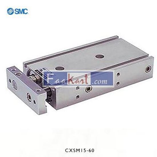 Picture of CXSM15-60     SMC Pneumatic Guided Cylinder 15mm Bore, 60mm Stroke, CXS Series, Double Acting