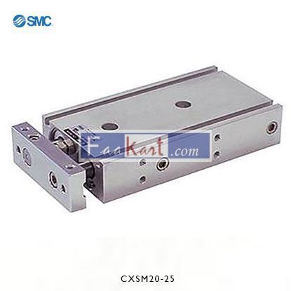Picture of CXSM20-25   SMC Pneumatic Guided Cylinder 20mm Bore, 25mm Stroke, CXS Series, Double Acting