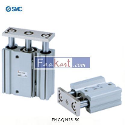 Picture of EMGQM25-50     SMC Pneumatic Guided Cylinder 25mm Bore, 50mm Stroke, MGQ Series, Double Acting R