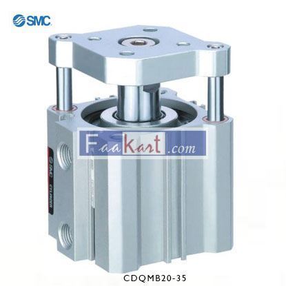 Picture of CDQMB20-35   SMC Pneumatic Guided Cylinder 20mm Bore, 35mm Stroke, CQM Series, Double Acting