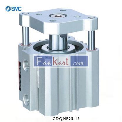 Picture of CDQMB25-15  SMC Pneumatic Guided Cylinder 25mm Bore, 15mm Stroke, CQM Series, Double Acting