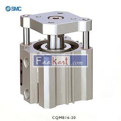 Picture of CQMB16-20     SMC Pneumatic Guided Cylinder 16mm Bore, 20mm Stroke, CQM Series, Double Acting