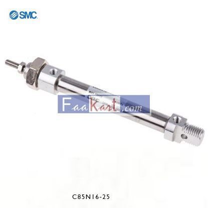 Picture of C85N16-25    SMC Pneumatic Roundline Cylinder 16mm Bore, 25mm Stroke, C85 Series, Double Acting