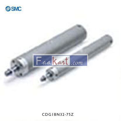 Picture of CDG1BN32-75Z    SMC Pneumatic Roundline Cylinder 32mm Bore, 75mm Stroke, CDG1 Series, Double Acting