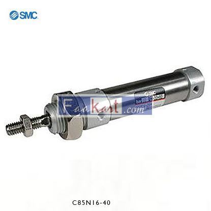Picture of C85N16-40   SMC Pneumatic Roundline Cylinder 16mm Bore, 40mm Stroke, C85 Series, Double Acting