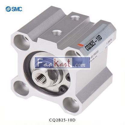 Picture of CQ2B25-10D   SMC Pneumatic Compact Cylinder 25mm Bore, 10mm Stroke, CQ2 Series, Double Acting