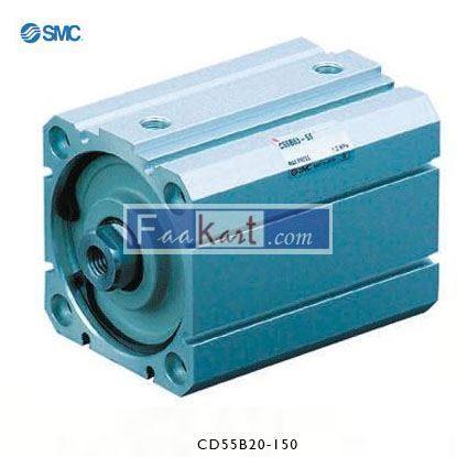 Picture of CD55B20-150 SMC SMC Pneumatic Compact Cylinder 20mm Bore, 150mm Stroke, C55 Series, Double Acting