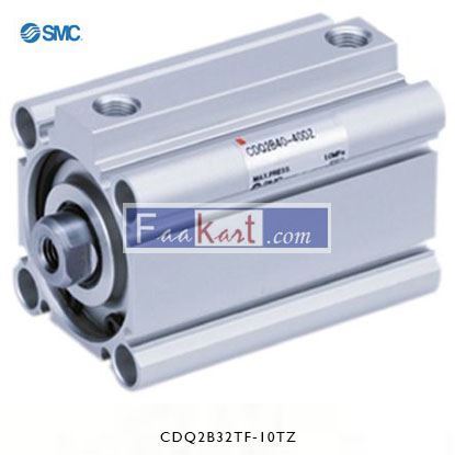 Picture of CDQ2B32TF-10TZ    SMC Pneumatic Compact Cylinder 32mm Bore, 10mm Stroke, CQ2 Series, Single Acting