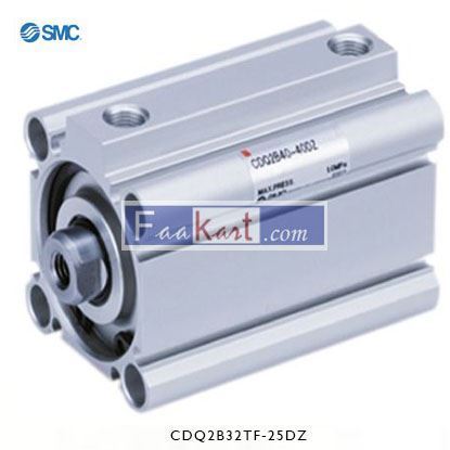 Picture of CDQ2B32TF-25DZ   SMC Pneumatic Compact Cylinder 32mm Bore, 25mm Stroke, CQ2 Series, Double Acting