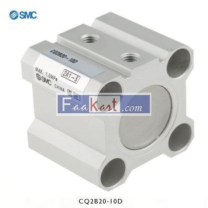 Picture of CQ2B20-10D      SMC Pneumatic Compact Cylinder 20mm Bore, 10mm Stroke, CQ2 Series, Double Acting