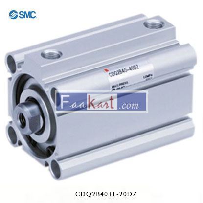 Picture of CDQ2B40TF-20DZ      SMC Pneumatic Compact Cylinder 40mm Bore, 20mm Stroke, CQ2 Series, Double Acting R