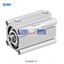 Picture of CQ2B20-5T     SMC Pneumatic Compact Cylinder 20mm Bore, 5mm Stroke, CQ2 Series, Single ActingSMC Pneumatic Compact Cylinder 20mm Bore, 5mm Stroke, CQ2 Series, Single Acting