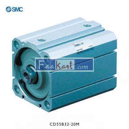 Picture of CD55B32-20M     SMC Pneumatic Compact Cylinder 32mm Bore, 20mm Stroke, C55 Series, Double Acting