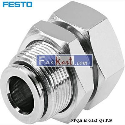 Picture of NPQH-H-G18F-Q4-P10  Festo Pneumatic Bulkhead