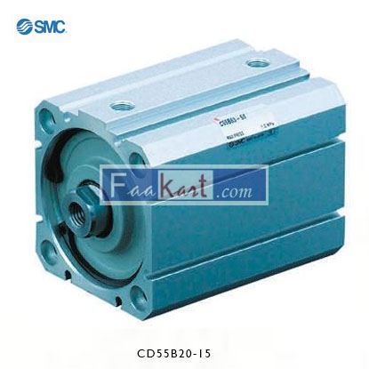 Picture of CD55B20-15    SMC Pneumatic Compact Cylinder 20mm Bore, 15mm Stroke, C55 Series, Double Acting
