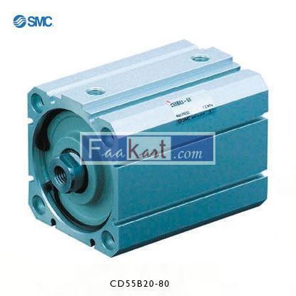 Picture of CD55B20-80   SMC Pneumatic Compact Cylinder 20mm Bore, 80mm Stroke, C55 Series, Double Acting