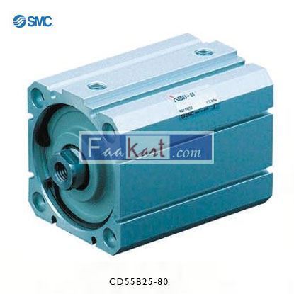 Picture of CD55B25-80   SMC Pneumatic Compact Cylinder 25mm Bore, 80mm Stroke, C55 Series, Double Acting