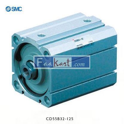 Picture of CD55B32-125    SMC Pneumatic Compact Cylinder 32mm Bore, 125mm Stroke, C55 Series, Double Acting