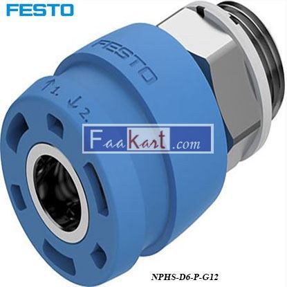 Picture of NPHS-D6-P-G12  Festo Pneumatic Quick Connect Coupling Brass