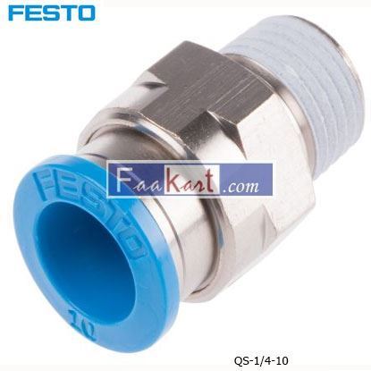 Picture of QS-1 4-10  Festo Threaded-to-Tube Pneumatic Fitting