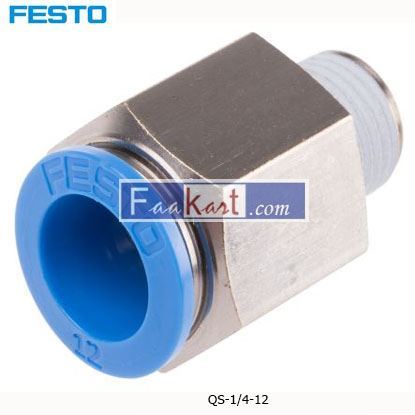 Picture of QS-1 4-12 Festo Threaded-to-Tube Pneumatic Fitting