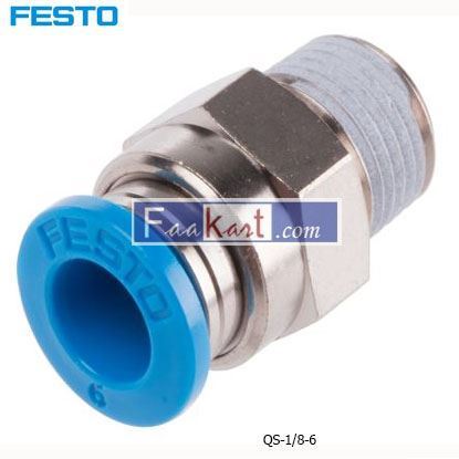 Picture of QS-1 8-6  Festo Threaded-to-Tube Pneumatic Fitting