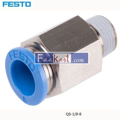 Picture of QS-1 8-8  Festo Threaded-to-Tube Pneumatic Fitting