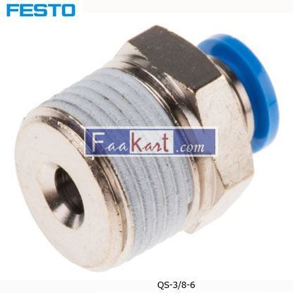 Picture of QS-3 8-6  Festo Threaded-to-Tube Pneumatic Fitting