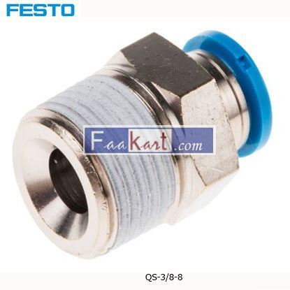 Picture of QS-3 8-8   Festo Threaded-to-Tube Pneumatic Fitting