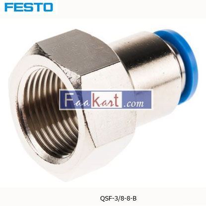 Picture of QSF-3 8-8-B  Festo Threaded-to-Tube Pneumatic Fitting