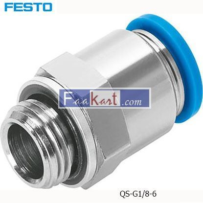 Picture of QS-G1 8-6  Festo Threaded-to-Tube Pneumatic Fitting