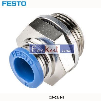 Picture of QS-G3 8-8 Festo Threaded-to-Tube Pneumatic Fitting