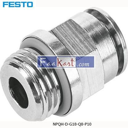 Picture of NPQH-D-G18-Q8-P10  Festo Threaded-to-Tube Pneumatic Fitting