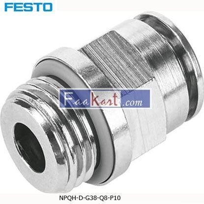 Picture of NPQH-D-G38-Q8-P10 Festo Threaded-to-Tube Pneumatic Fitting