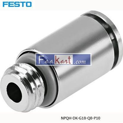 Picture of NPQH-DK-G18-Q8-P10  Festo Threaded-to-Tube Pneumatic Fitting