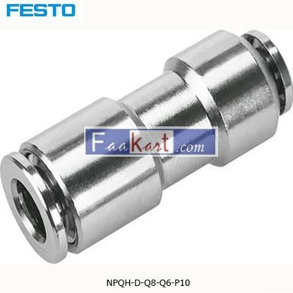 Picture of NPQH-D-Q8-Q6-P10  Festo NPQH Pneumatic Straight Tube-to-Tube Adapter