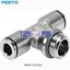 Picture of NPQH-T-G12-Q12  Festo Threaded-to-Tube Tee Connector