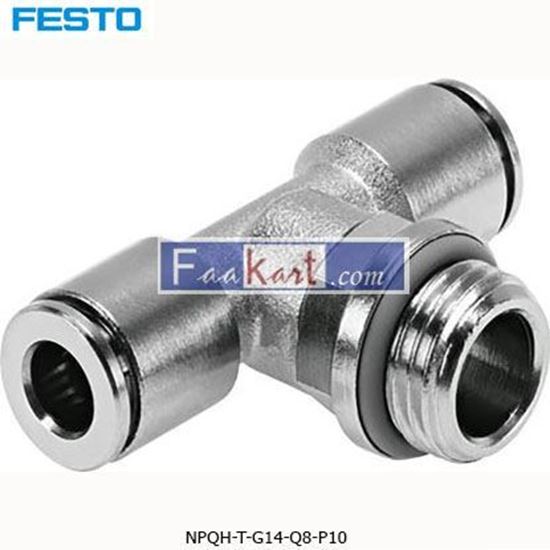 Picture of NPQH-T-G14-Q8-P10  Festo Threaded-to-Tube Tee Connector